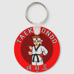 taekwondo guy badge 1 key ring