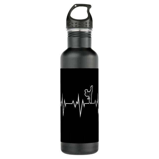 taekwondo heart beat korea martial art Graphic T S 710 Ml Water Bottle (Front)