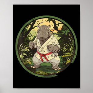 Taekwondo Hippo Kickboxing Animall Jiu-Jitsu Kung Poster
