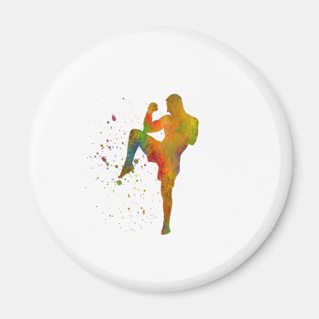Taekwondo-karate en acuarela magnet (Front)