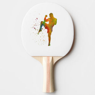 Taekwondo-karate en acuarela ping pong paddle