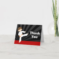 Taekwondo Karate Orange Belt Birthday Thank You