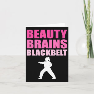Taekwondo Karate Women Beauty Brains Black Belt Card