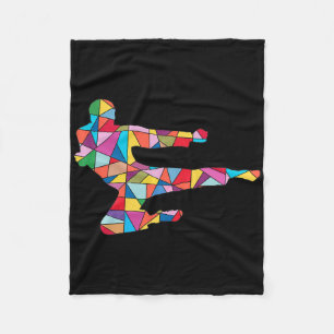 Taekwondo Kick Martial Arts Boy Men Kids Karate Fleece Blanket