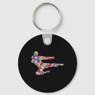 Taekwondo Kick Martial Arts Boy Men Kids Karate Key Ring