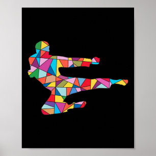 Taekwondo Kick Martial Arts Boy Men Kids Karate  Poster