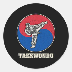 Taekwondo Kickboxing Karate Martial Art Training A Classic Round Sticker