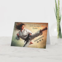 TaeKwonDo Kicking Martial Arts Birthday Card