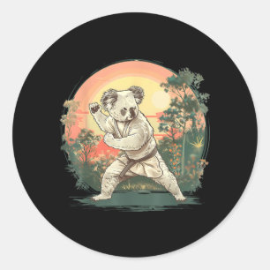 Taekwondo Koala Kickboxing Animall Jiu-Jitsu Kung Classic Round Sticker