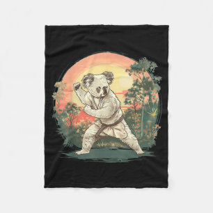 Taekwondo Koala Kickboxing Animall Jiu-Jitsu Kung Fleece Blanket