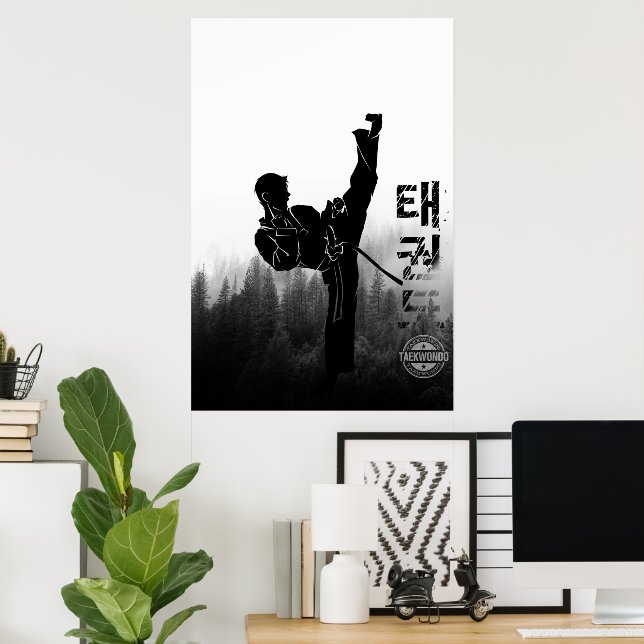 Taekwondo Korean High Kick Poster (Home Office)