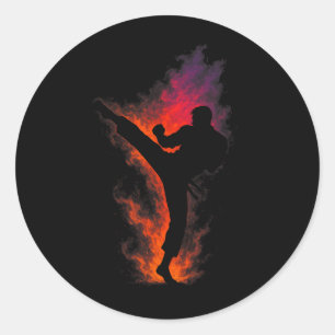 Taekwondo - Korean Martial Arts Kick Fighter Classic Round Sticker