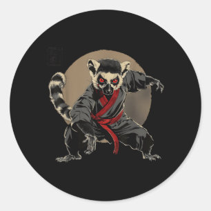 Taekwondo Lemur Kickboxing Animall Jiu-Jitsu Kung Classic Round Sticker
