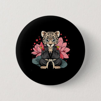 Taekwondo Leopard Kickboxing Animall Jiu-Jitsu 6 Cm Round Badge
