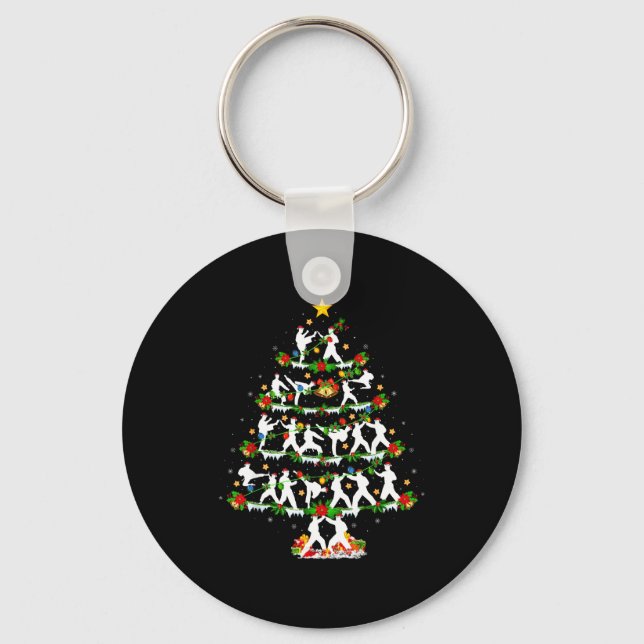 Taekwondo Lover Xmas Lighting Taekwondo Christmas  Key Ring (Front)