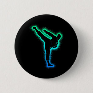 Taekwondo Martial Arts Dad Men Boys Karate 6 Cm Round Badge