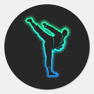 Taekwondo Martial Arts Dad Men Boys Karate  Classic Round Sticker