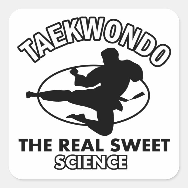 Taekwondo martial arts designs square sticker (Front)