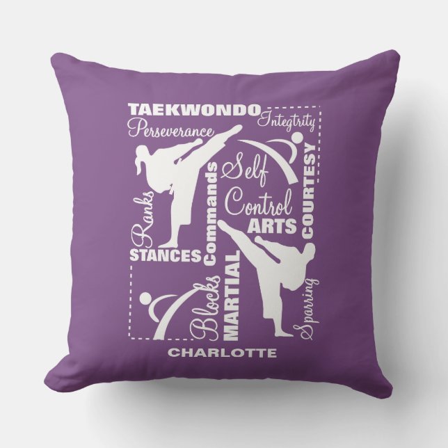 Taekwondo Martial Arts Sports Terminology Cushion (Front)
