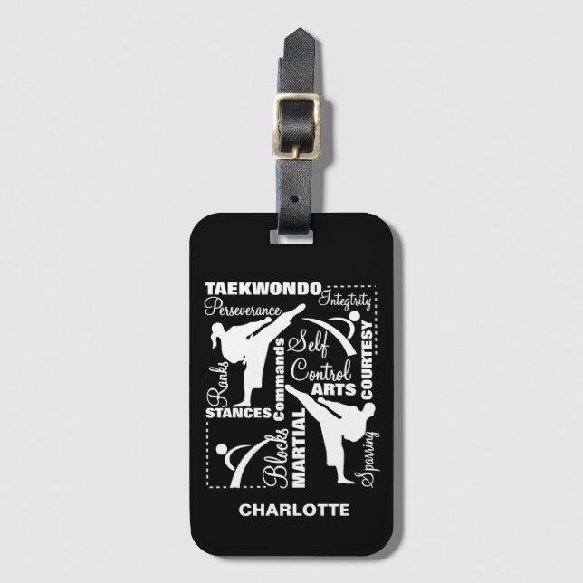 Taekwondo Martial Arts Sports Terminology Luggage Tag (Front Vertical)