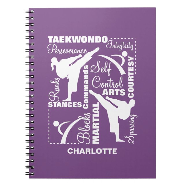Taekwondo Martial Arts Sports Terminology Notebook (Front)