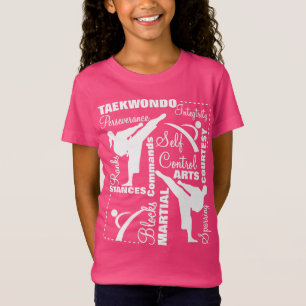 Taekwondo Martial Arts Terminology Typography T-Shirt