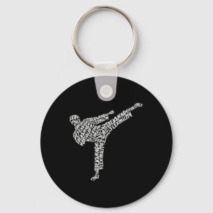 Taekwondo Martial Arts Typography Kids Men Boys Ka Key Ring
