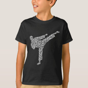 Taekwondo Martial Arts Typography Kids Men Boys Ka T-Shirt