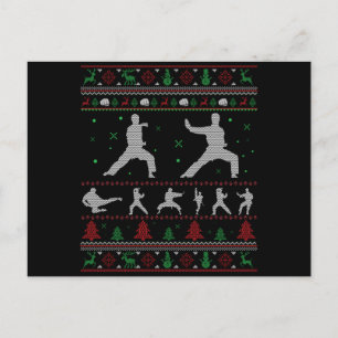 Taekwondo Merry Christmas Gift Ugly Christmas Postcard