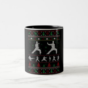 Taekwondo Merry Christmas Gift Ugly Christmas Two-Tone Coffee Mug