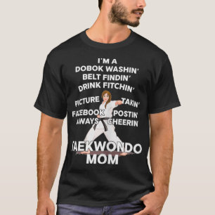 Taekwondo Mom Black Belt Kimono Fighter Perseveran T-Shirt