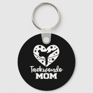 Taekwondo Mum Heart Funny Taekwondo Athlete Key Ring