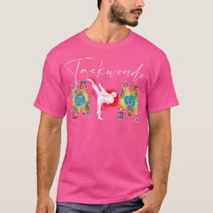 Taekwondo Mum Martial Art Lover Tiedye Leopard Mot T-Shirt