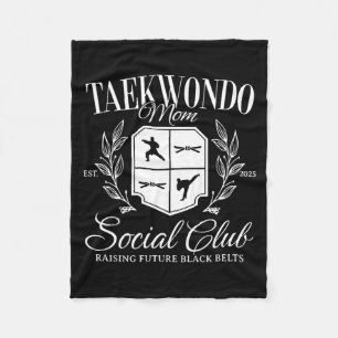 Taekwondo Mum Social Club Raising Future Black Fleece Blanket
