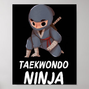 Taekwondo Ninja Boy Funny Martial Arts Sports Poster