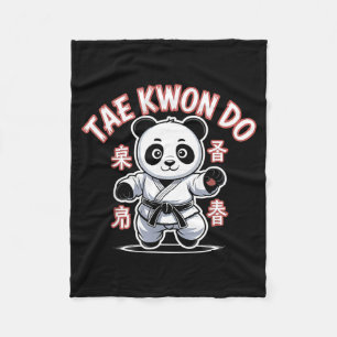 Taekwondo Panda Funny Korean Tkd Fleece Blanket