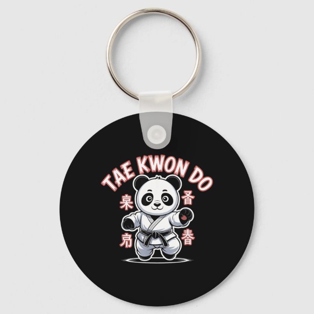 Taekwondo Panda Funny Korean Tkd Key Ring (Front)