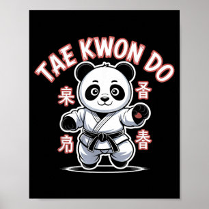 Taekwondo Panda Funny Korean Tkd Poster