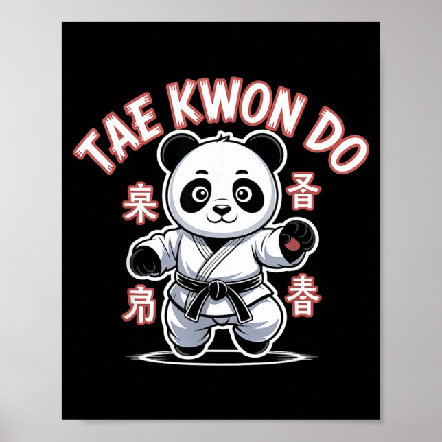 Taekwondo Panda Funny Korean Tkd Poster (Front)