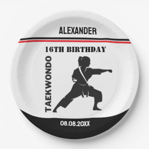 Taekwondo Player, Birthday Gift, Team Karate  Paper Plate