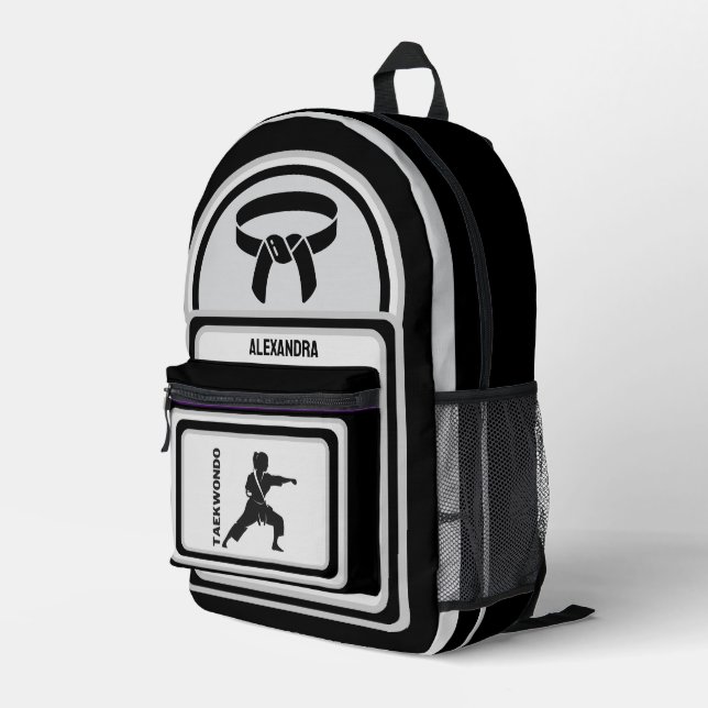 Taekwondo Player, Birthday Gift, Team Karate Printed Backpack (Back Corner Right)