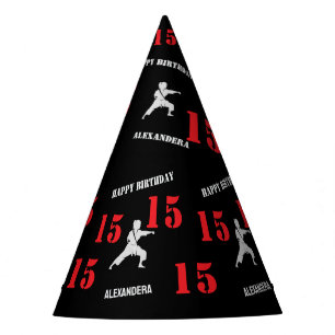 Taekwondo Player Birthday , Karate personalised Party Hat