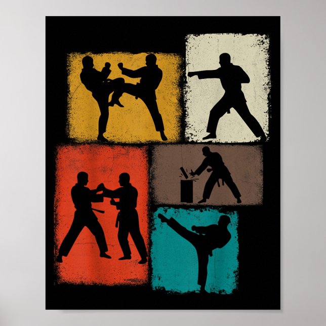 Taekwondo Practitioner Collage Men Kids Coach Poster (Front)