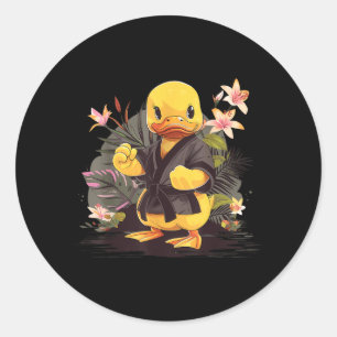 Taekwondo Rubber Duck Kickboxing Animal Jiu-Jitsu Classic Round Sticker