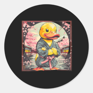 Taekwondo Rubber Duck Kickboxing Animal Jiu-Jitsu Classic Round Sticker