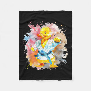 Taekwondo Rubber Duck Kickboxing Animal Jiu-Jitsu Fleece Blanket