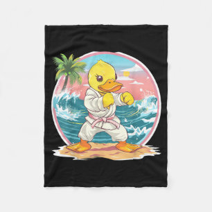 Taekwondo Rubber Duck Kickboxing Animal Jiu-Jitsu Fleece Blanket