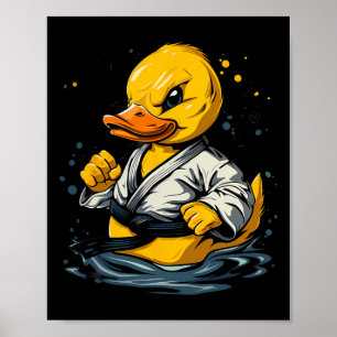 Taekwondo Rubber Duck Kickboxing Animal Jiu-jitsu Poster