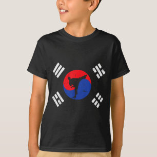 Taekwondo South Korea Flag Vintage Korean Martial T-Shirt