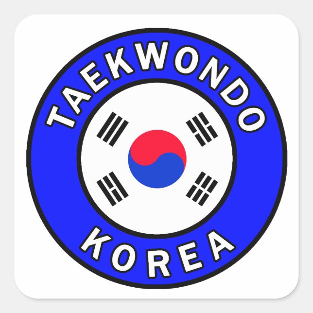 Taekwondo Square Sticker (Front)
